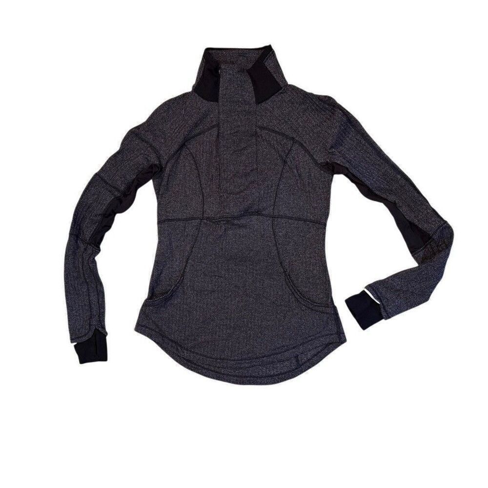 Lululemon Womens Base Runner Size 8 1/2 Zip Herringbone Gym Athleisure